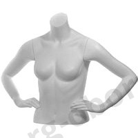Торс женский с руками, скульптурный, укороченный, цвет белый, руки согнуты в локтях. MD-C-09-01M