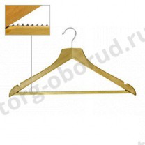 Вешалка плечики для одежды деревянные, с перекладиной, ширина 450мм, цвет светлое дерево. MD-WS 010