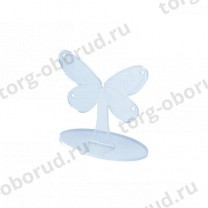 Подставка из оргстекла (пластиковая): под серьги в виде бабочки, настольная, 60х60мм. OL-760.2
