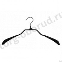 Вешалка плечики для одежды из обрезиненного металла, ширина 390мм, цвет черный, размер одежды: 40-42(S), MD-WS031-39