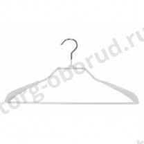 Вешалка плечики для одежды из обрезиненного металла с перекладиной, ширина 390мм, цвет белый, размер одежды: 40-42(S), MD-WS036-39