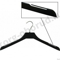 Вешалка плечики для одежды из пластика,  420мм, цвет черный, размер одежды: 44-46(М), MD-PLC 42-02