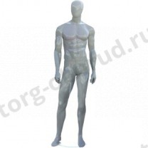 Манекн мужской, стоячий прямо, цвет серый глянец, MD-B001.945