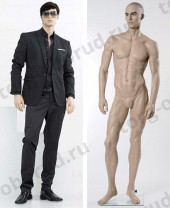 Манекен мужской реалистичный телесный, кукла в полный рост, MD-Platinum 03