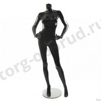 Манекен женский скульптурный черный глянцевый, без головы, MD-Smart (headless) Pose 31-02G