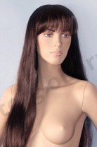 Парик женский для манекена, искусственный, длинные ровные волосы, с челкой, MD-584С (1BT33)