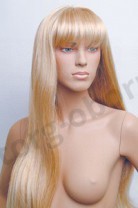 Парик женский для манекена, искусственный, длинные прямые волосы, с челкой, MD-584С (26T613)