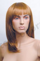 Парик женский для манекена, искусственный, волосы прямые средней длины, с челкой, цвет золотистый шатен, MD-E0702 (12/27)