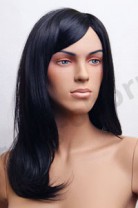 Парик женский для манекена, искусственный, длинные прямые волосы, без челки, цвет черный, MD-1677 (1B)
