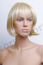 Парик женский для манекена, искусственный, короткие прямые волосы, с челкой, цвет пепельный блондин, MD-E0804 (25TKB88)