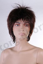 Парик женский для манекена, искусственный, прямые короткие волосы, с челкой, цвет темный каштан, MD-2084 (1BT33)