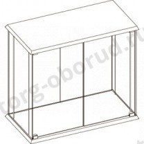 Торговый стеклянный прилавок для магазина, без полок и опор (2двери+замок), MD-OKП.003.COL.26G