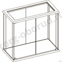 Торговый стеклянный прилавок для магазина, без полок и опор (2двери+замок), MD-OKП.004.PVH.26G