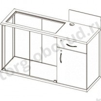 Торговый прилавок с местом под кассу справа, без полок и опор (2двери+замок), MD-OKП.005-01.COL.26G