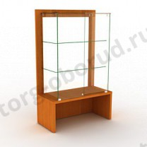 Торговая витрина для магазина, с полками и стеклянной задней стенкой, MD-FIN.V.100.S.GL.00