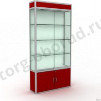 Торговая стеклянная витрина для магазина, с освещением, узкая, задняя стенка ДСП, MD-WW1-30100 ZD SD.DSP