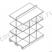 Торговая гондола для магазина, двусторонняя, с ячейками, MD-ST 002.009