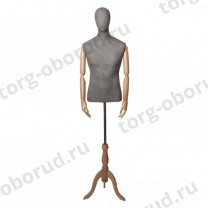 Торс-манекен с деревянными руками, мужской, для магазина одежды, на подставке, MD-ORG.001.GR