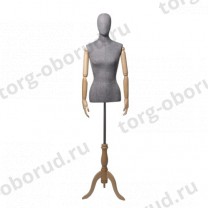 Торс-манекен с деревянными руками, женский, для магазина одежды, на подставке, MD-ORG.002.GR