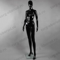 Манекен женский в полный рост, абстрактный без лица, черный глянец, для магазина одежды FA-5B