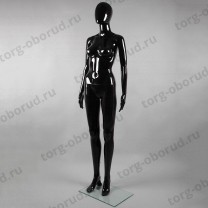 Манекен женский в полный рост, абстрактный без лица, черный глянец, для магазина одежды FA-10B