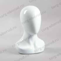 Манекен головы женский, облегчённый, для магазина одежды, белый Г-405М(бел)