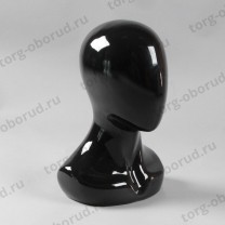 Манекен головы женский облегчённый, черный, для магазина одежды Г-405М(черн)