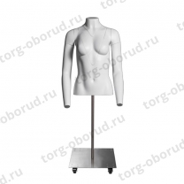 Невидимый манекен торс женский для фотосъемки одежды с подставкой белый MD-Foto F-16 torso