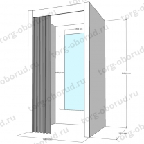 Примерочная кабина для магазина, с зеркалом ПВЗ-1(бел/сер)