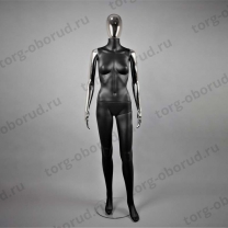 Манекен женский в полный рост, для магазина одежды FAM-05/A-1(черн мат/хром)