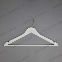 Вешалка-плечики пластиковая для одежды, белый/золото В-218/К2(бел/зол)
