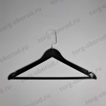 Вешалка-плечики пластиковая для одежды, черный/хром В-218/К3(черн/хром)