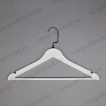 Вешалка-плечики пластиковая для одежды, белый/черный В-218/К4(бел/черн)