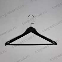 Вешалка-плечики пластиковая для одежды, черная В-218/К4(черн/черн)