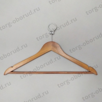Вешалка (плечики) антивандальная деревянная для одежды C30N/AB(красн/хром)