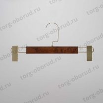 Вешалка деревянная с зажимами для детской одежды, 320 мм WS 006/1-32-К(т.дерево/зол)