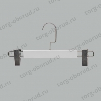 Вешалка деревянная для детской одежды, длина 320 мм WS 006/1-32-К(бел/хром)