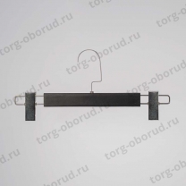 Вешалка деревянная с зажимами для детской одежды, черная WS 006/1-32-К(черн/хром)