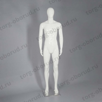 Манекен мужской в полный рост, глянцевый, для магазина одежды MN99(бел гл)