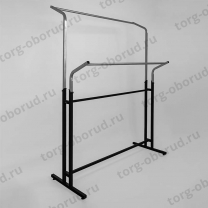 Стойка вешало напольное двойное, регулируемое по высоте, черный/металлик М-ТВ-105(черн/мет)