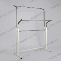 Стойка вешало напольное двойное, регулируемое по высоте, белый/металлик М-ТВ-105(бел/мет)