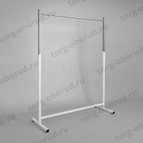 Вешало (стойка) напольное одноярусное для одежды, белый/металлик М-ТВ-107(бел/мет)