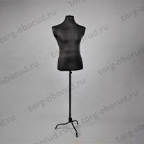 Манекен портновский мужской на металлической ноге, черный К-102