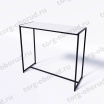 Стол торговый демонстрационный, с белой полкой из ЛДСП СТ-1-105-120ЧБ