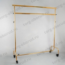Вешало двухъярусное на колесах, для одежды, золотой хром ST011R50R(gold)-К