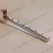Кронштейн для решетки (сетки) хромированный для оборудования магазина, 7 штырьков 8601