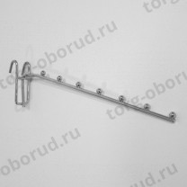 Крючок для решетки (сетки) хромированный для оборудования магазина, длина 250 мм, 7 шариков, 220014