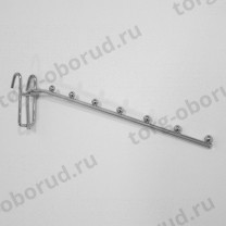Крючок для решетки (сетки) хромированный для оборудования магазина, длина 250 мм, 7 шариков 220014