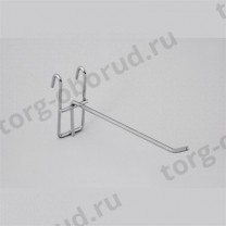 Крючок для решетки (сетки) хромированный для оборудования магазина, длина 100 мм 220003