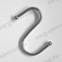 Крючок для решетки (сетки) хромированный для оборудования магазина, S-образный 220007